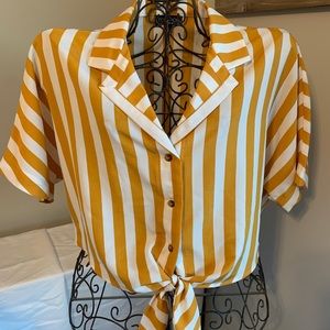 TopShop Cropped Tie Button Up